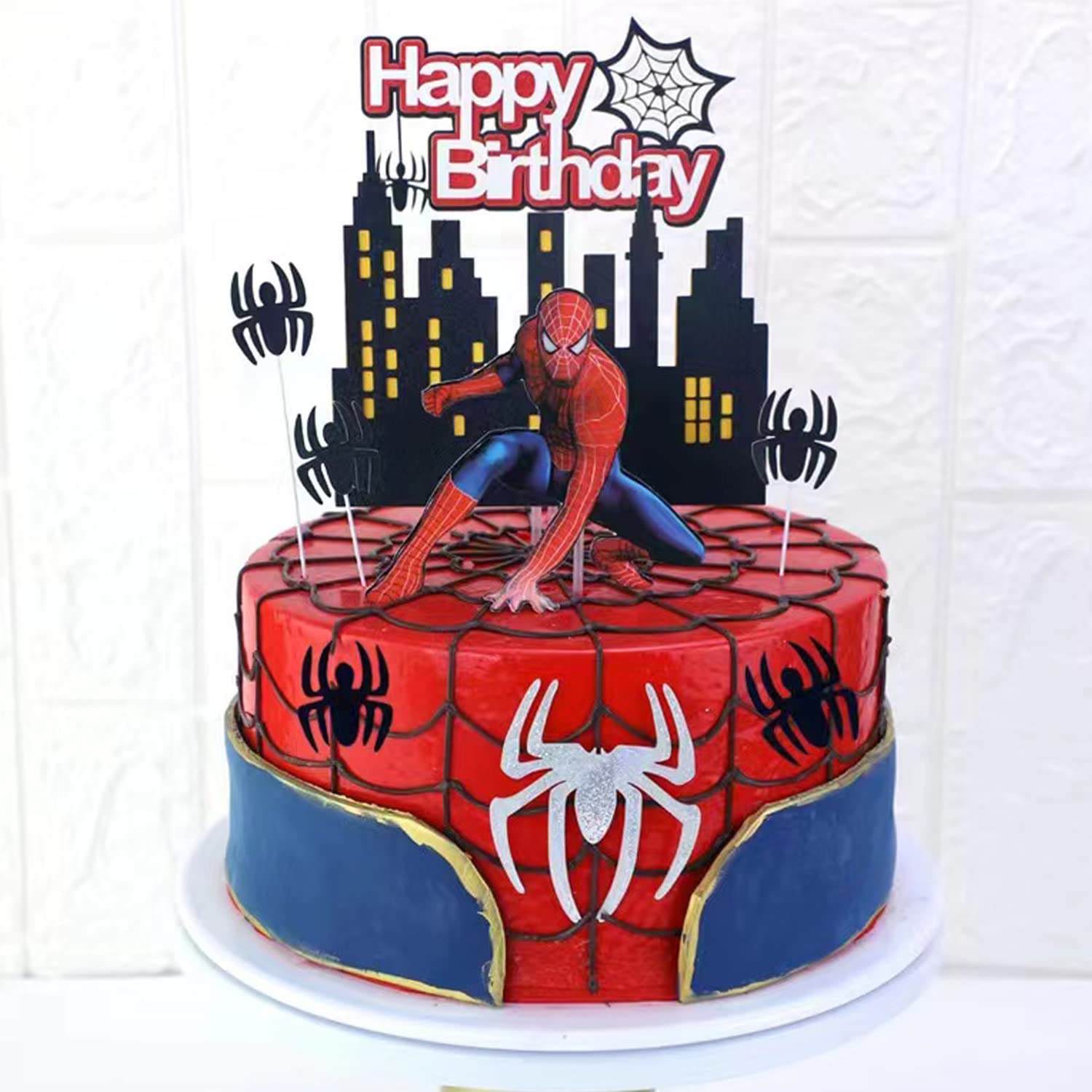 Spider-Man Birthday Cake Toppers - Superhero Cake Decorations for Men, Boys & Kids | Spider-Man Party Supplies for Birthday Celebrations & Superhero Themed Events