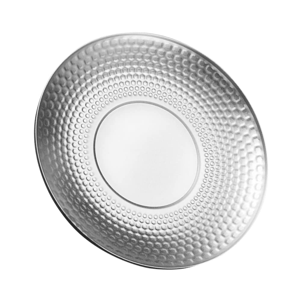 Ipetboom Stainless Steel Round Plates - 10 Inch Food Serving Dish for Dinner, Fruit, Cake, BBQ | Camping, Picnic, Outdoor Dining & Party Use | Durable & Easy Clean Silver Plates