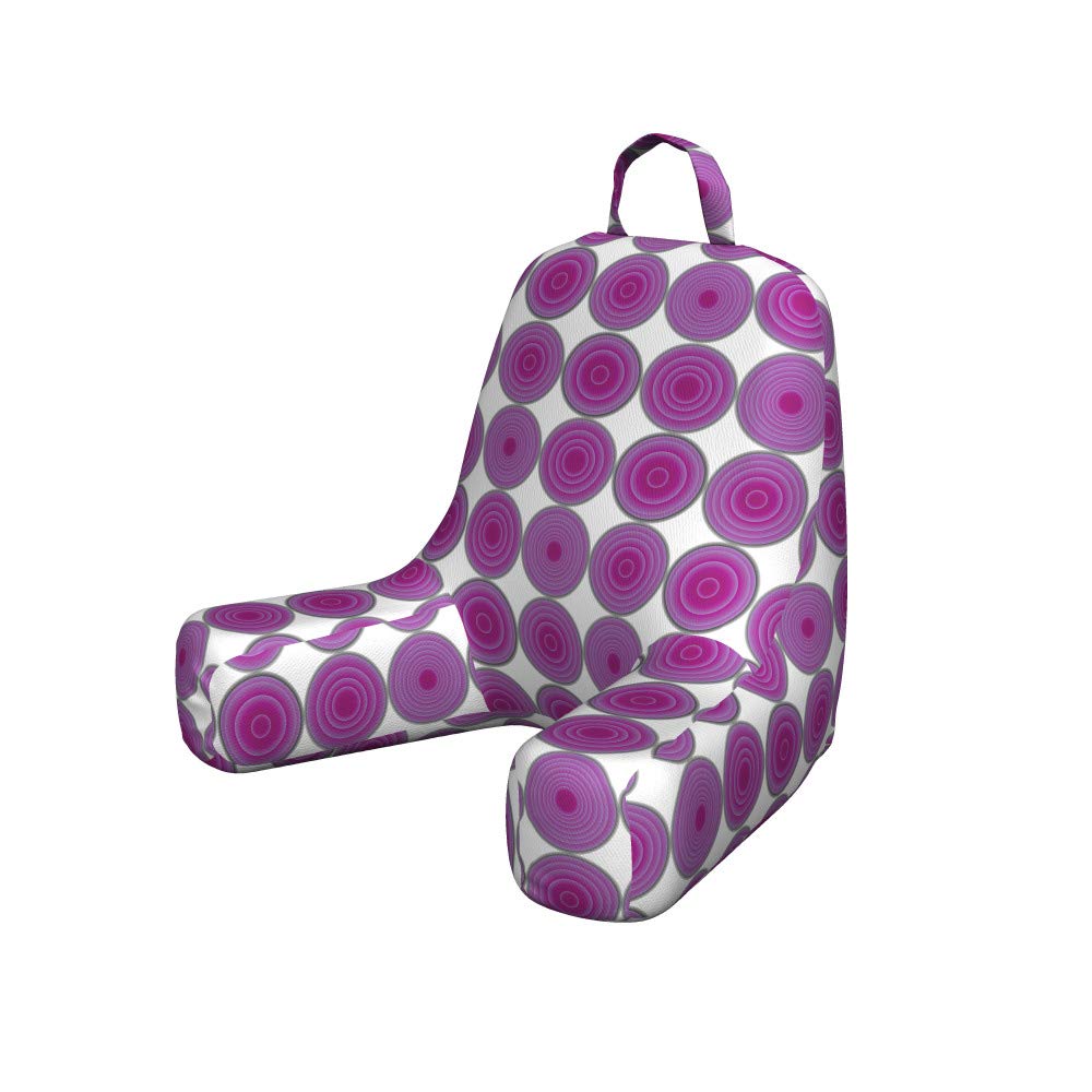 Ambesonne Abstract Reading Pillow Cover - Modern Round Pattern with Retro Style, Monochrome Purple & White - Soft Fabric Unstuffed Bed Rest Case - Perfect for Reading Nook, Dorm Decor & Cozy Home Accessories