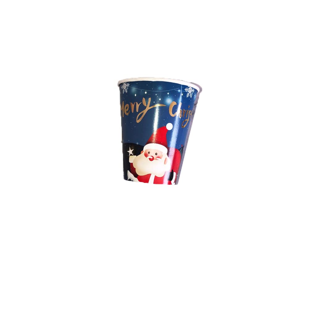 MIEDEON Christmas Disposable Plates - 8 Santa-Themed Cake Plates for Holiday Parties, Picnics & Gatherings | Includes Paper Cups, Napkins & Cutlery Set | Perfect for Christmas Celebrations, Birthday Parties & Outdoor Events