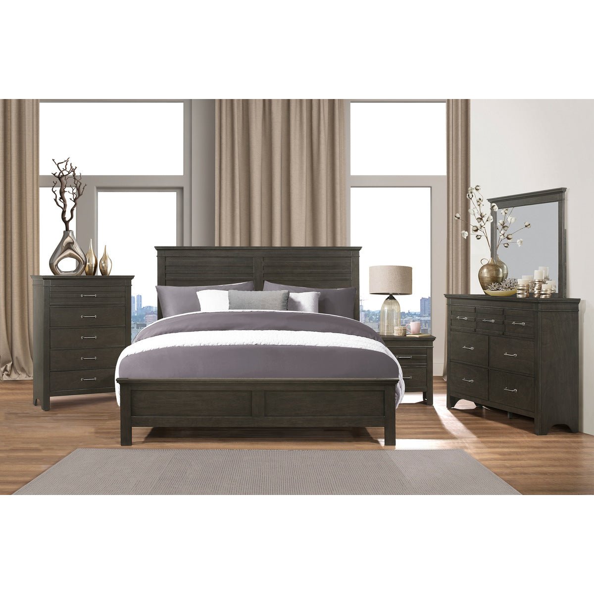 Blaire Farmhouse Dresser in Espresso - Rustic Wooden Chest of Drawers for Bedroom, Living Room, or Nursery Storage