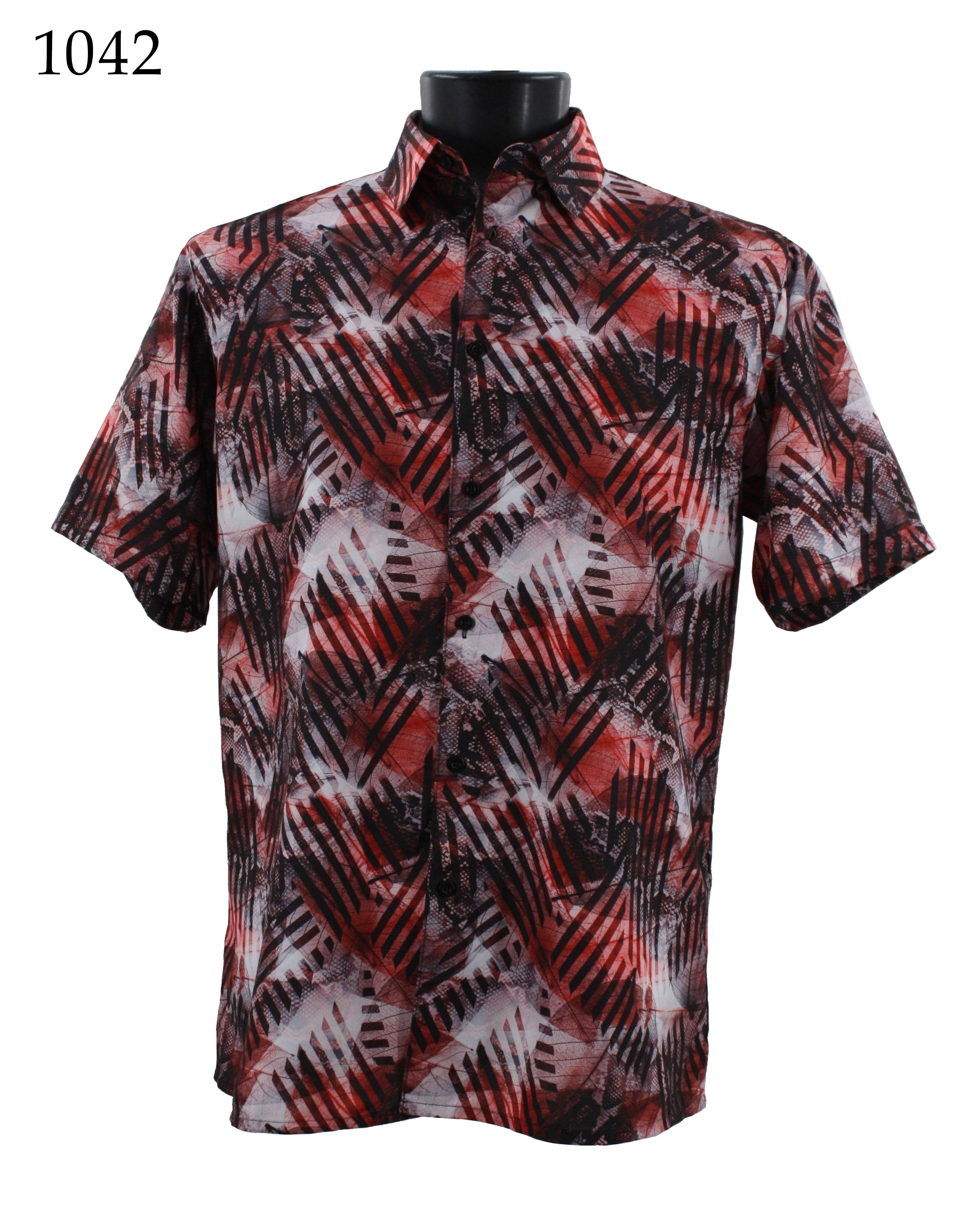 Bassiri Men's Casual Short Sleeve Shirt 1042 - Breathable Cotton Comfort Fit for Summer Outdoor Activities