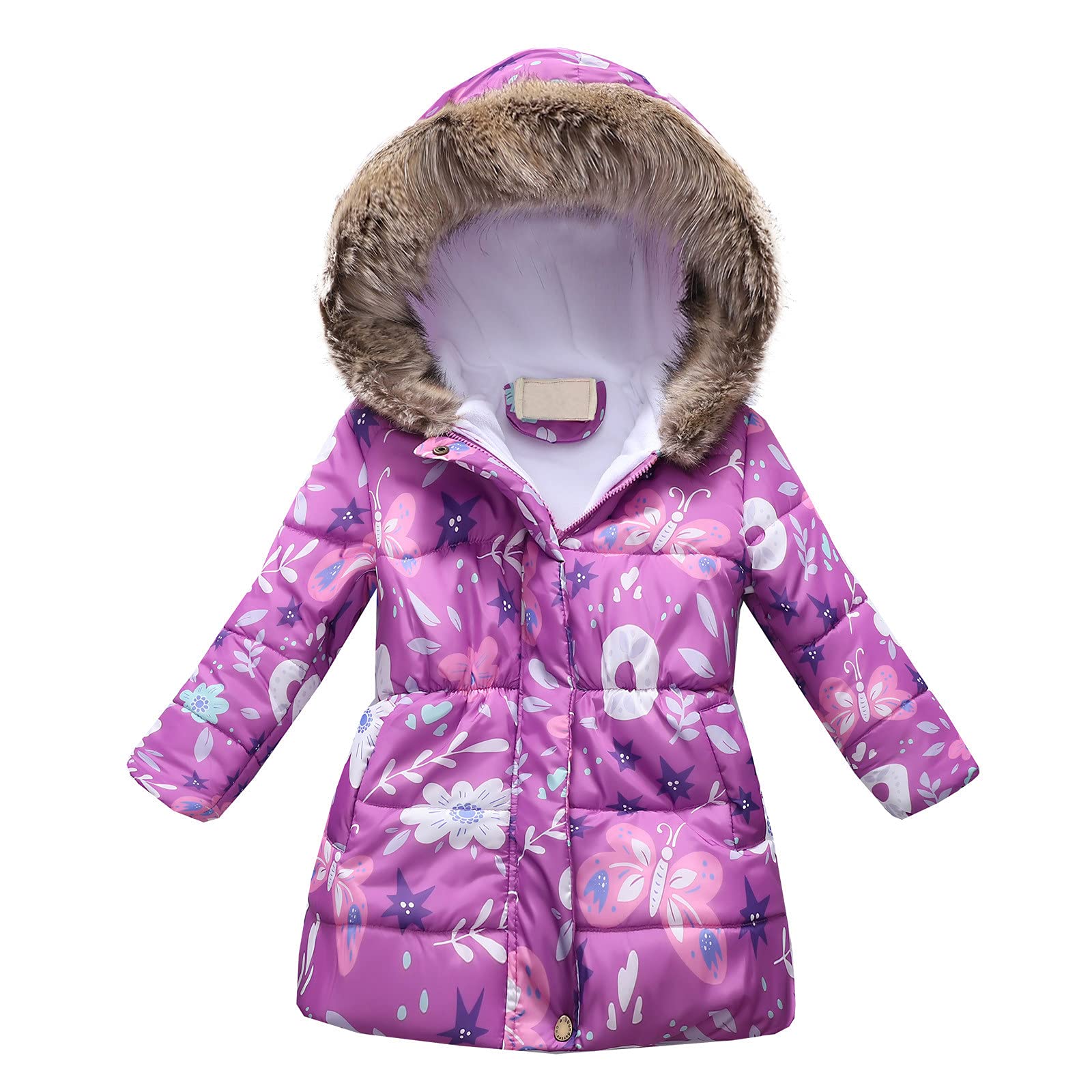 Baby Girls Winter Jacket - Thick Warm Windproof Hooded Coat for Kids | Perfect for Snow Play, Outdoor Activities & Cold Weather
