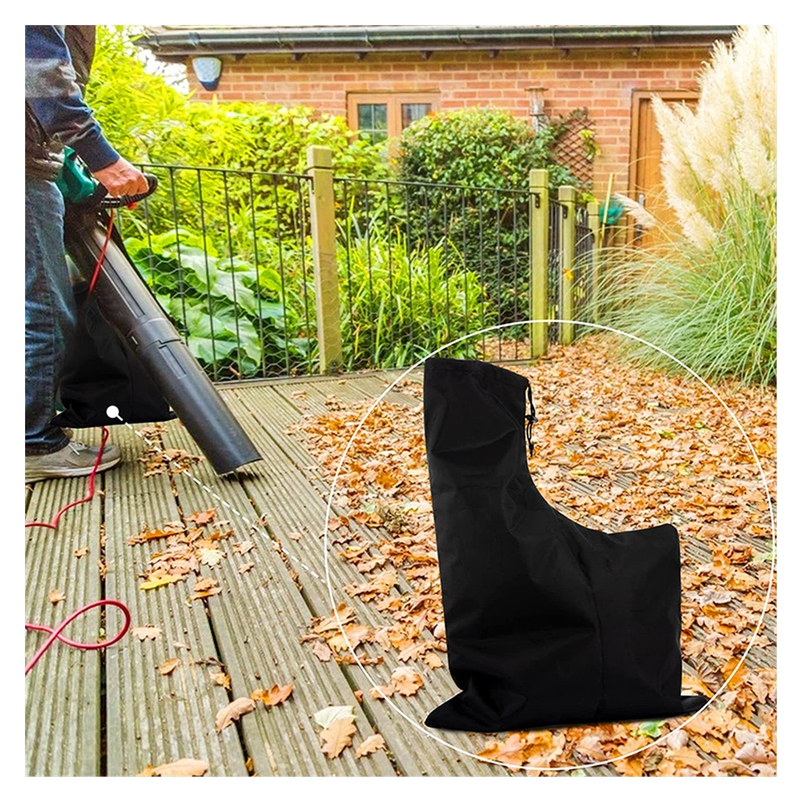 **5PCS 420D Oxford Cloth Kayak Storage Bags - Durable Black Outdoor Vacuum Bags for Leaf Blower & Machine Storage | Perfect for Camping, Boating & Yard Work**