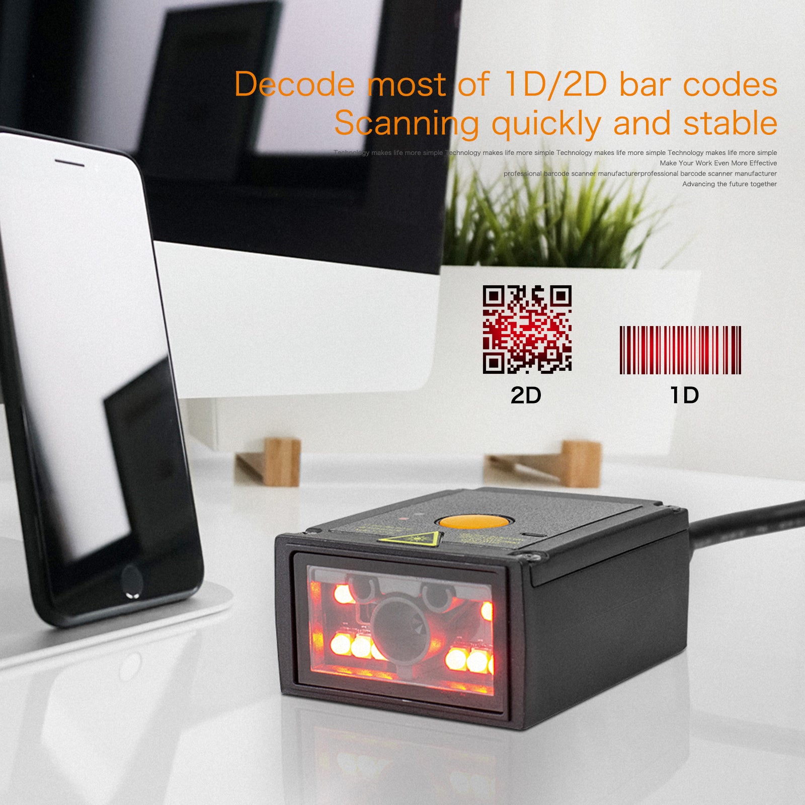 NT 90 Fixed Mount Barcode Scanner - High-Speed USB Industrial Barcode Reader for Retail, Warehouse & Logistics - Perfect for Checkout Counters and Inventory Management