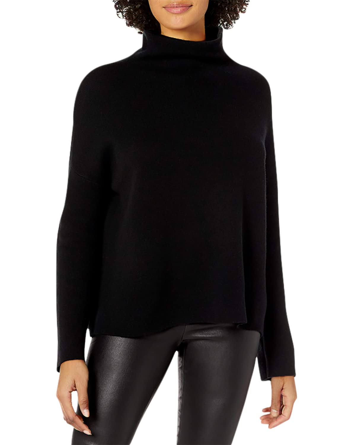 Vince Women's Boiled Wool Funnel Neck Pullover Sweater - Cozy Winter Knit Top for Casual Outfits & Office Wear