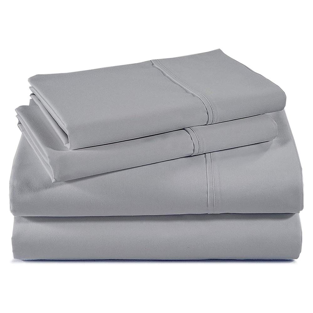 Premium Giza Cotton King Size Pillowcases (20x40 Inches, 2-Pack) - Soft & Breathable Linen Pillow Covers for Ultimate Comfort - Light Grey - Perfect for Luxury Bedding & Hotel Style Home Decor