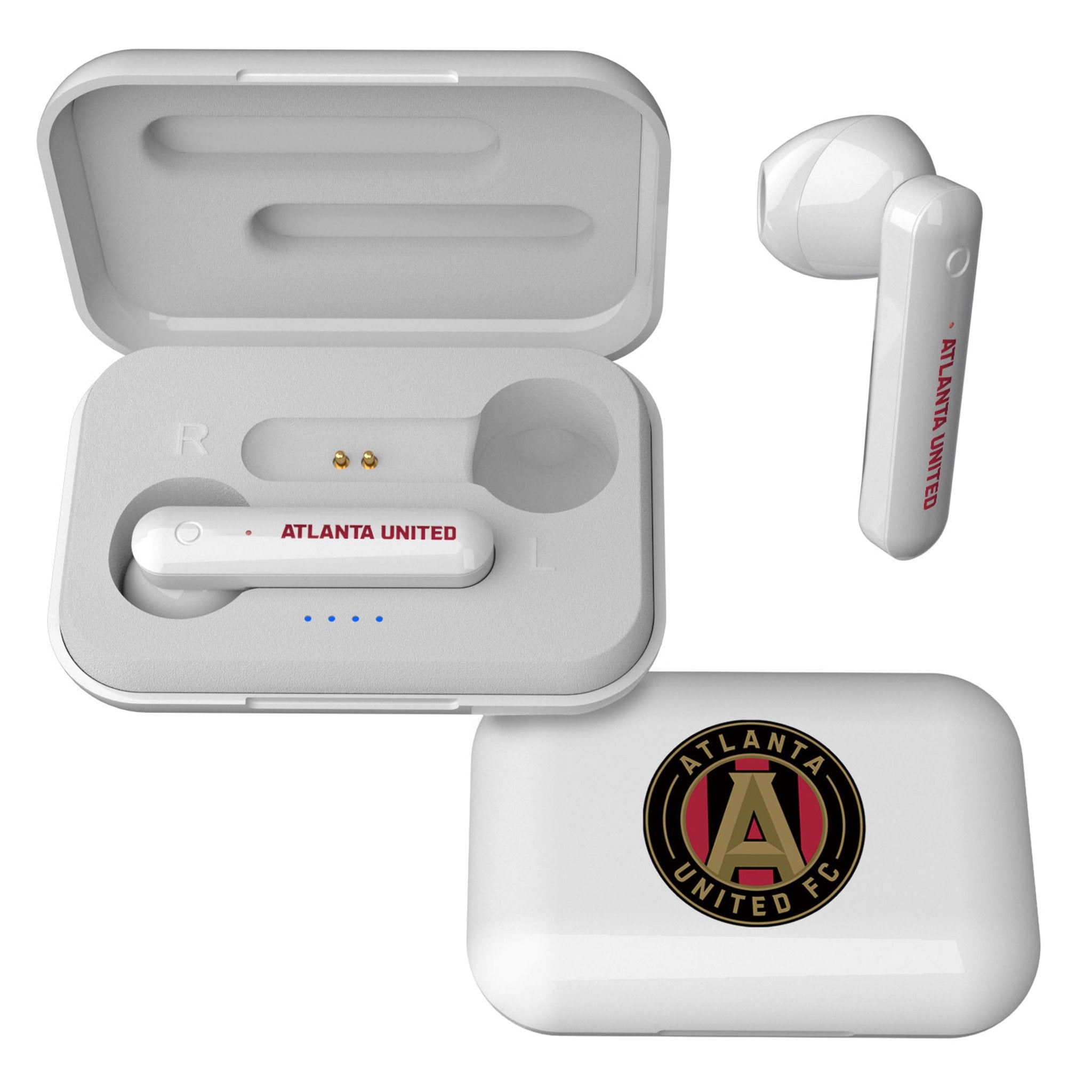 Atlanta United FC Insignia Wireless TWS Earbuds - Bluetooth 5.0 Stereo Headphones with Noise Cancellation, 24H Playtime - Perfect for Soccer Fans, Workouts & Commuting