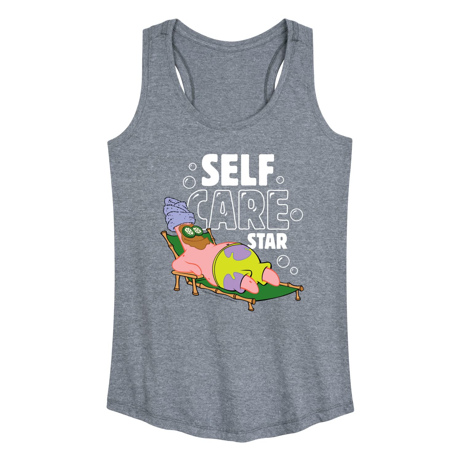 Spongebob Squarepants Self Care Star Women's Racerback Tank Top - Soft & Comfortable Hybrid Apparel - Perfect for Gym, Yoga & Casual Wear