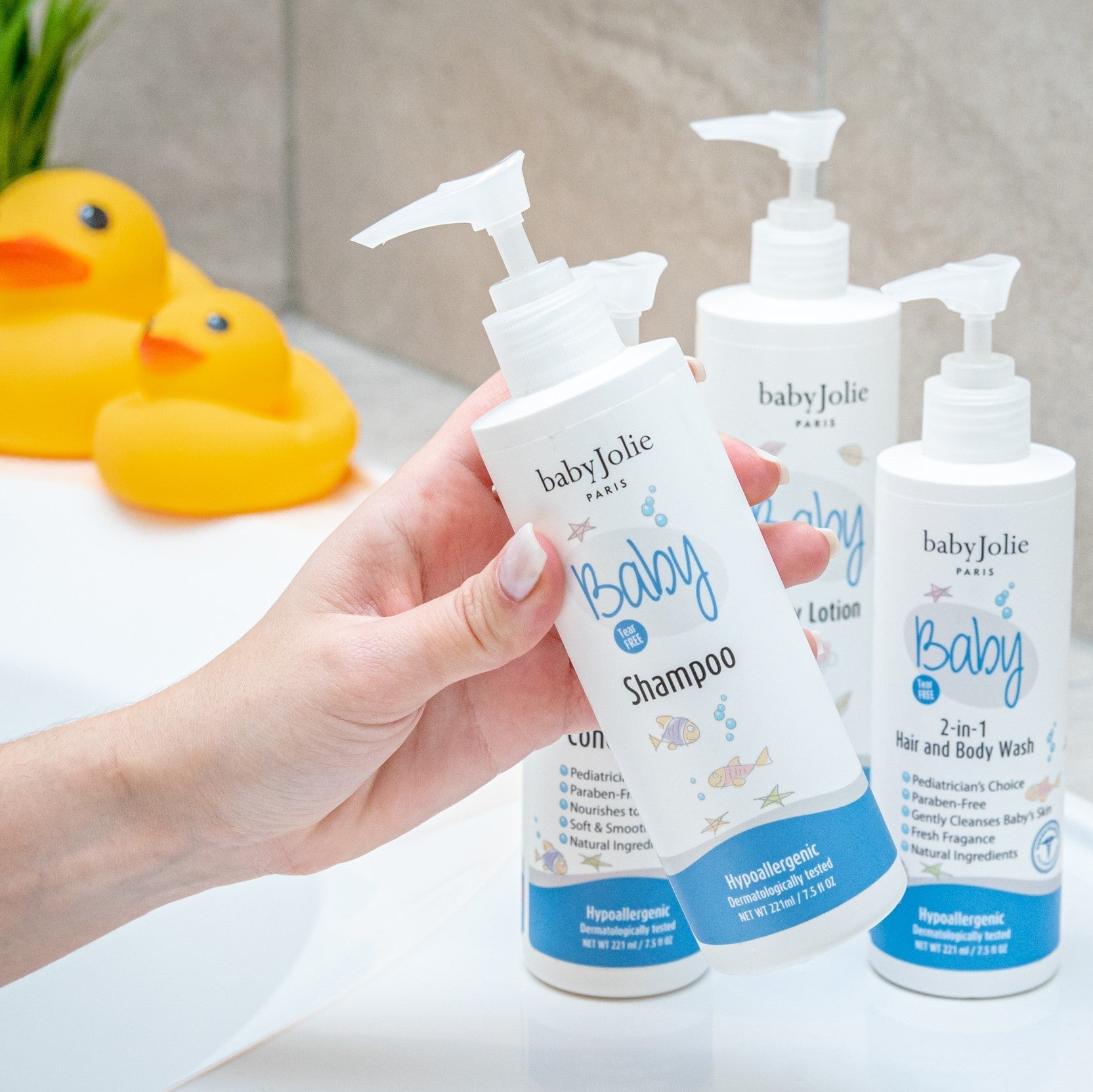 Baby Jolie Tear-Free Gentle Baby Shampoo - 7.5 oz (221 ml) for Newborns & Sensitive Skin - Safe & Mild for Daily Bath Time & Hair Care