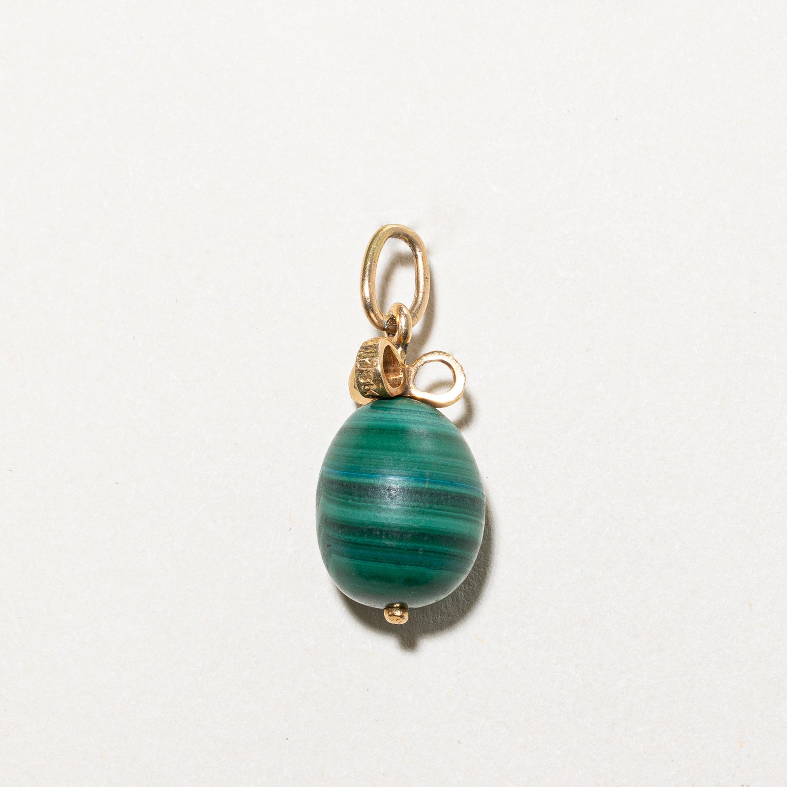 19.00ct Cavelti Malachite Egg Charm Pendant - Elegant Green Gemstone Jewelry for Women, Perfect Gift for Birthdays & Anniversaries