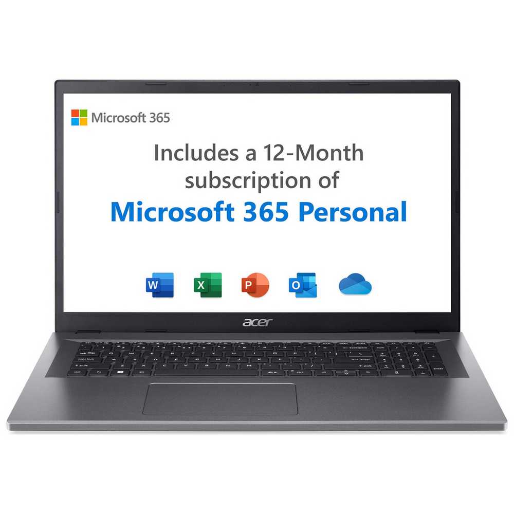 Acer Aspire 3 17.3-inch Laptop with 4GB RAM 128GB SSD & Microsoft 365 Bundle - Perfect for Home, Office, and Student Use