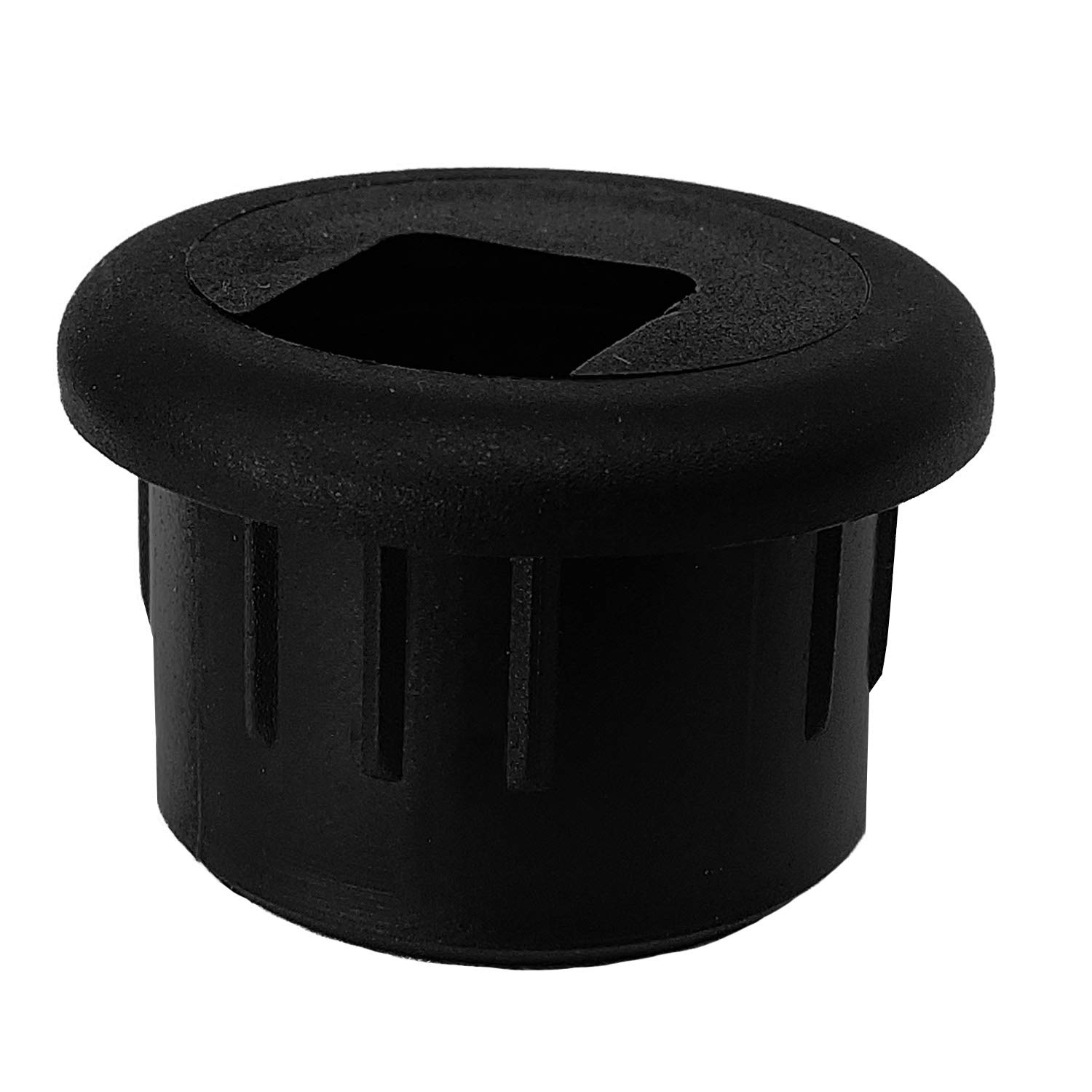 Electriduct 1-Inch Black Plastic Grommet for Phone & Fax Cables - 100 Pack - Ideal for Office Cable Management & Network Installations