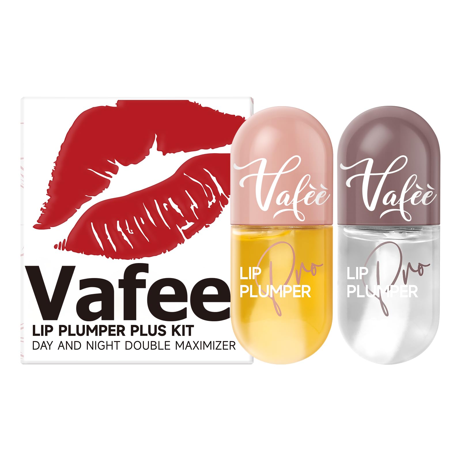 Vafee Lip Plumper & Enhancer Serum - Natural Lip Care for Fuller Lips, Hydration & Fine Line Reduction | Lip Mask for Beautiful Plump Lips (A-02#PLUS Yellow) | Perfect for Daily Use, Night Care & Makeup Prep
