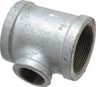 1 X 1 X 3/4 Inch Galvanized Steel Reducing Tee Fitting, Schedule 40 Pipe, 101mm (GS311R 161612) - Perfect for Plumbing, HVAC, and Industrial Piping Systems
