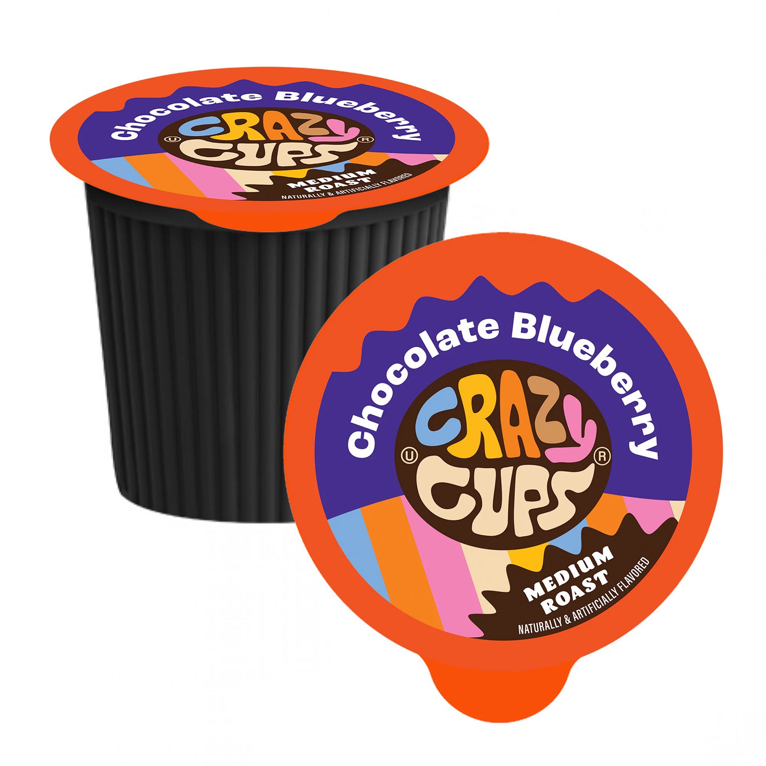 Crazy Cups Chocolate Blueberry Flavored Coffee Pods - 22 Count Single Serve Cups for Keurig Brewers | Perfect for Breakfast, Office & Home Use