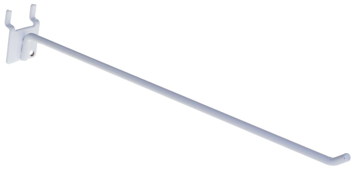 Displays2go 60-Pack 12-Inch Straight Pegboard Hooks - White Steel Wire Hangers for Retail, Garage & Workshop Organization