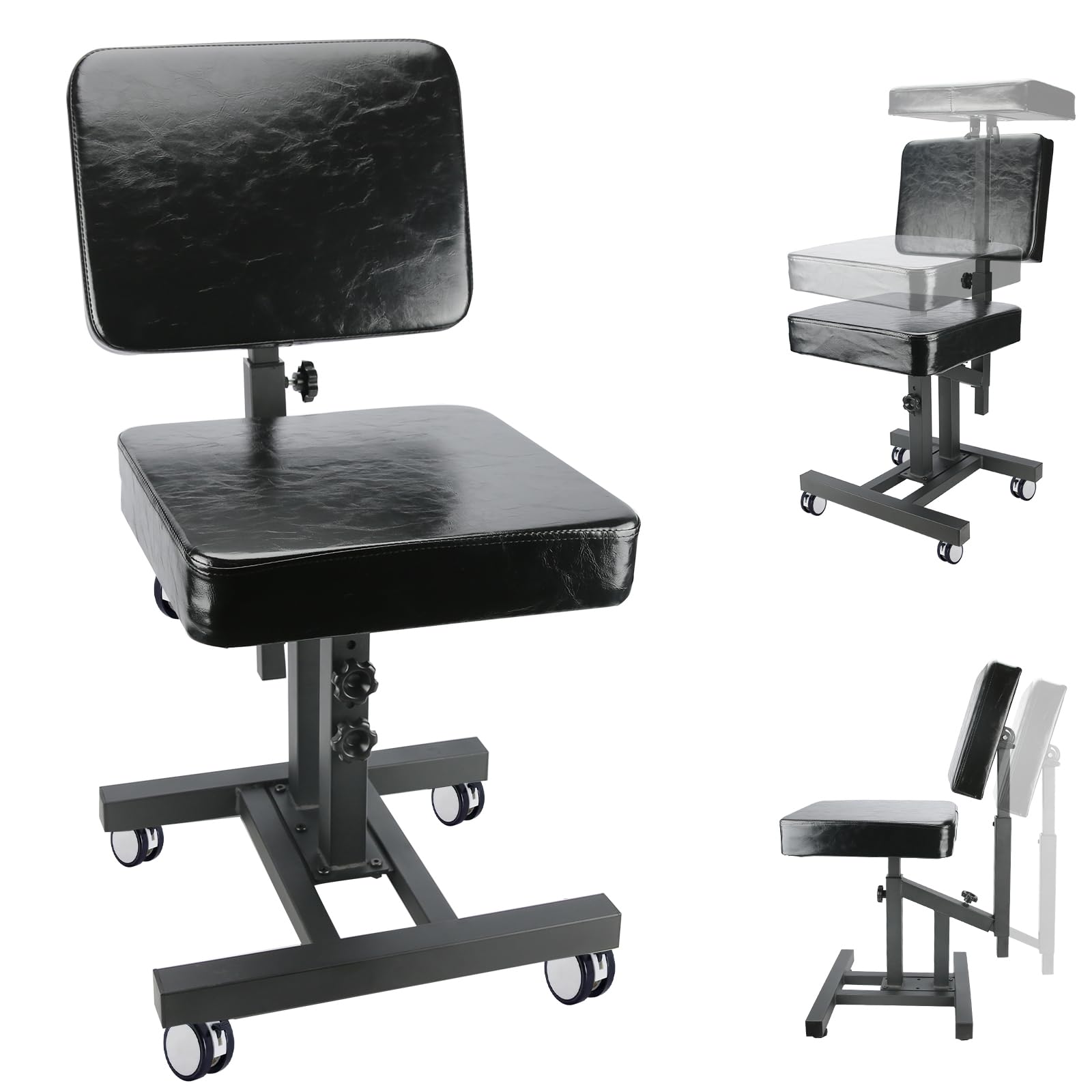 Foldable Adjustable Tattoo Armrest Stand with Wheels - Ergonomic Height & Angle Adjustment for Tattoo Artists - Perfect for Tattoo Studio Chairs & Portable Tattooing - Ideal for Professional Tattoo Workstations, Home Studios, and Mobile Tattoo Services