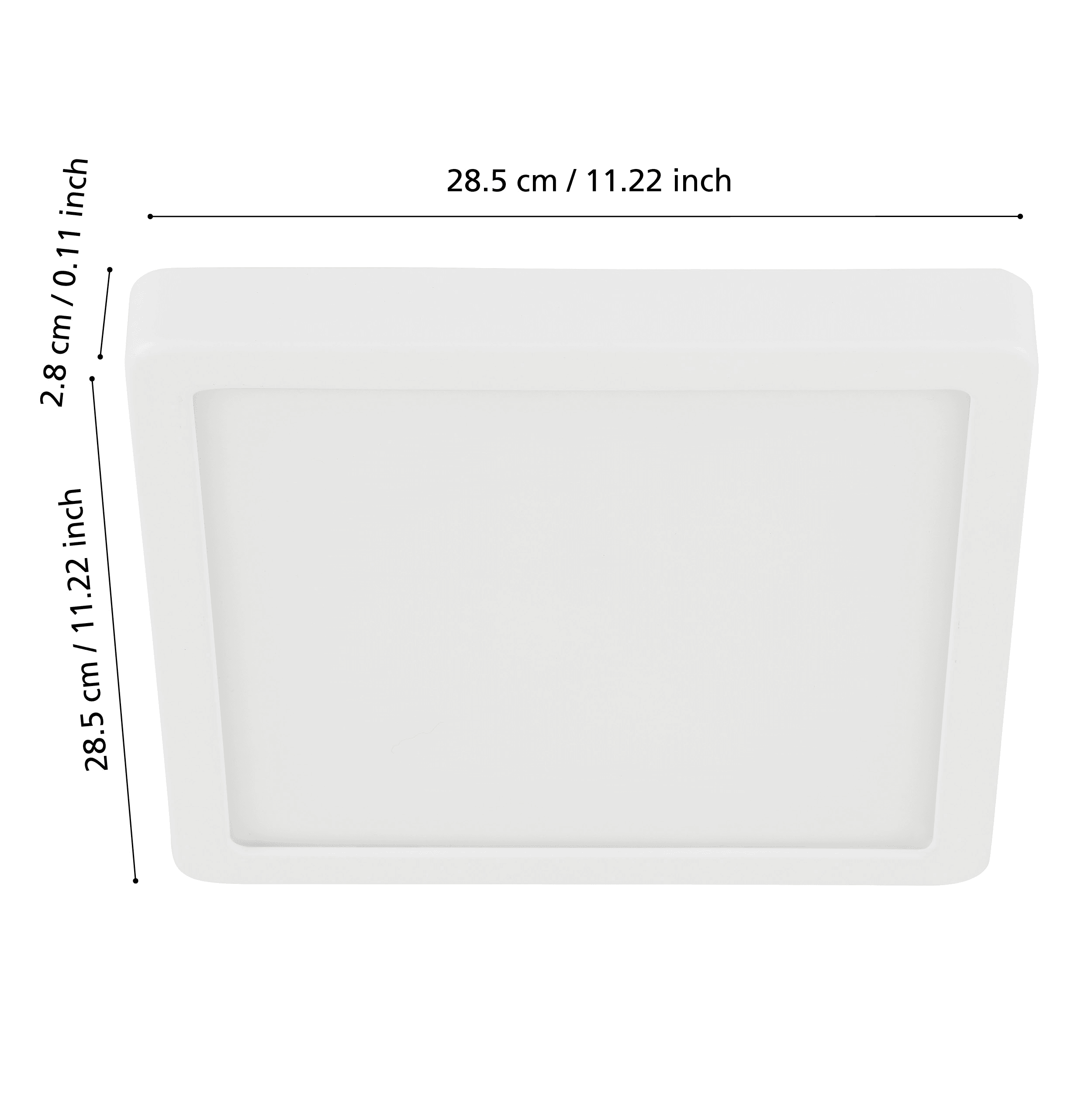Eglo Connect Fueva Z Smart LED Ceiling Light - Dimmable White Square Flush Mount for Kitchen, Bedroom & Living Room - Alexa & Google Home Compatible