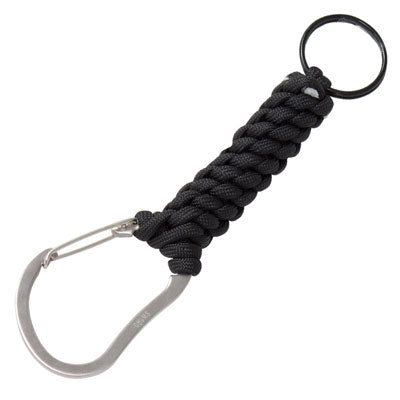 Eiger Paracord Carabiner Keychain - Heavy Duty Black Climbing Carabiner Clip for Outdoor, Hiking, Camping & Emergency Survival Gear