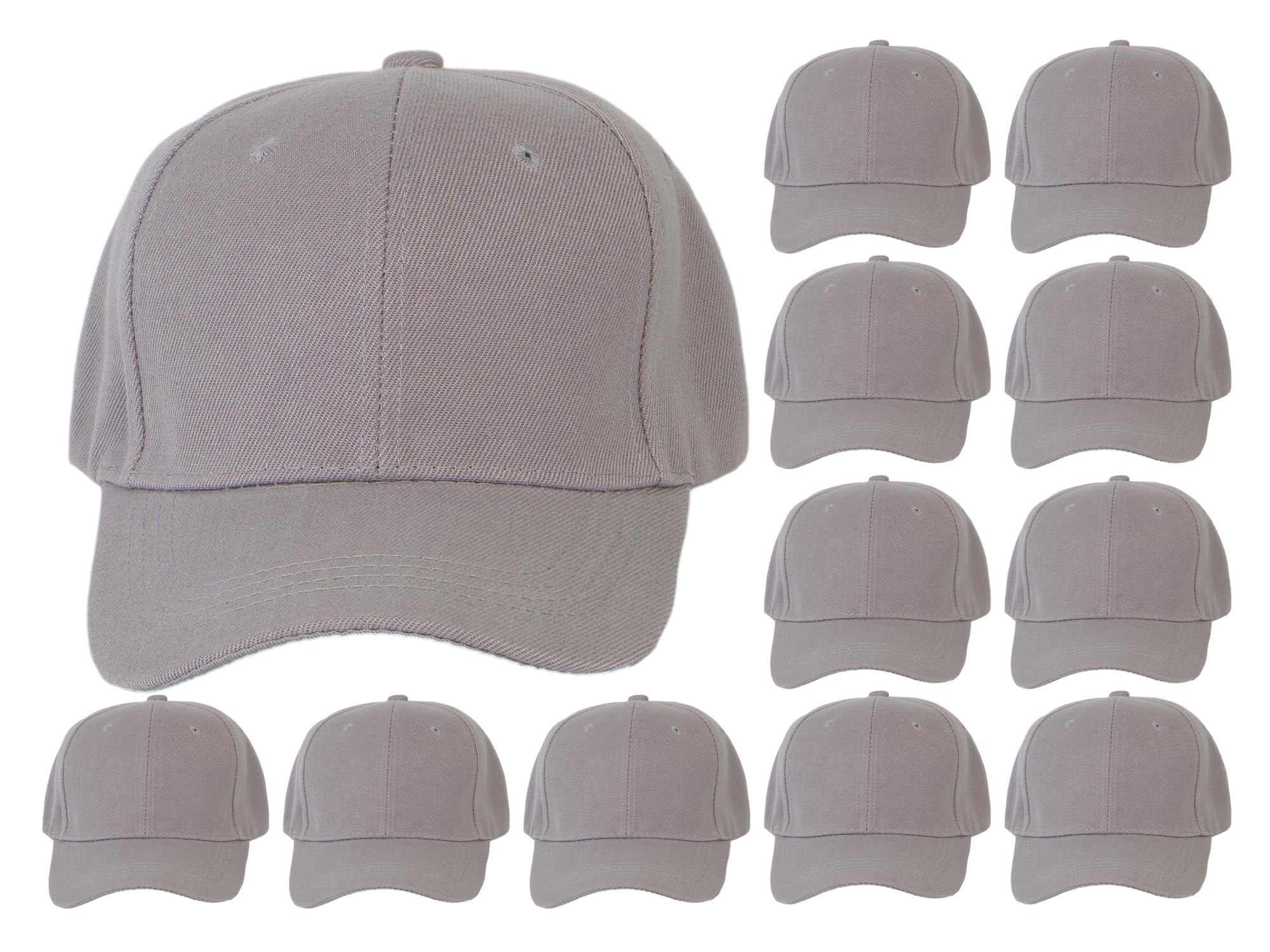 12-Pack Adjustable Baseball Caps for Men & Women - Breathable Cotton Unisex Sports Hats for Running, Golf, Outdoor Activities