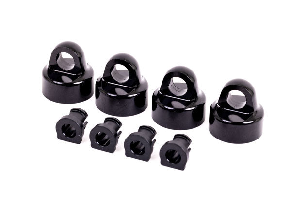 High-Quality Aluminum Shock Caps with Spacers - Durable Black Shock Absorber Accessories for RC Cars, Trucks & Off-Road Vehicles - Perfect for Racing, Crawling & Bashing