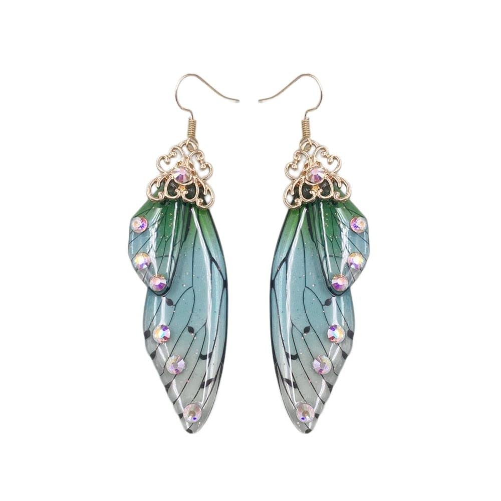 Colorful Butterfly Dangle Earrings for Women - Multicolor Simulated Wing Hook Earrings - Fashion Insect Drop Jewelry - Perfect for Summer, Weddings, Birthdays & Party Gifts