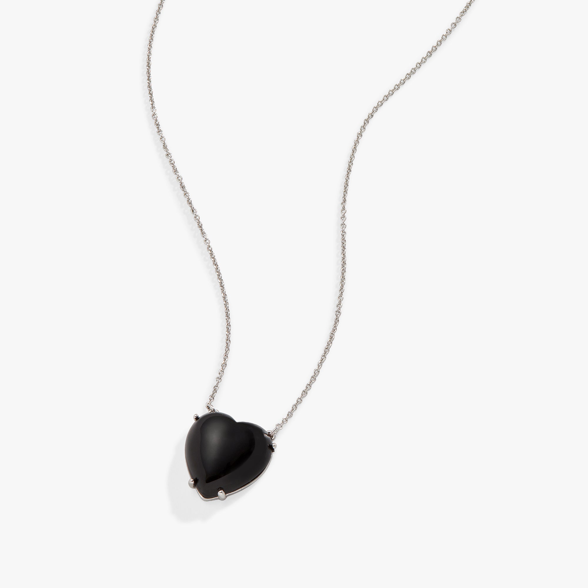 Gemstone Heart Necklace - Elegant Reconstituted Onyx Pendant for Women | Perfect Gift for Valentine's Day, Anniversary & Special Occasions