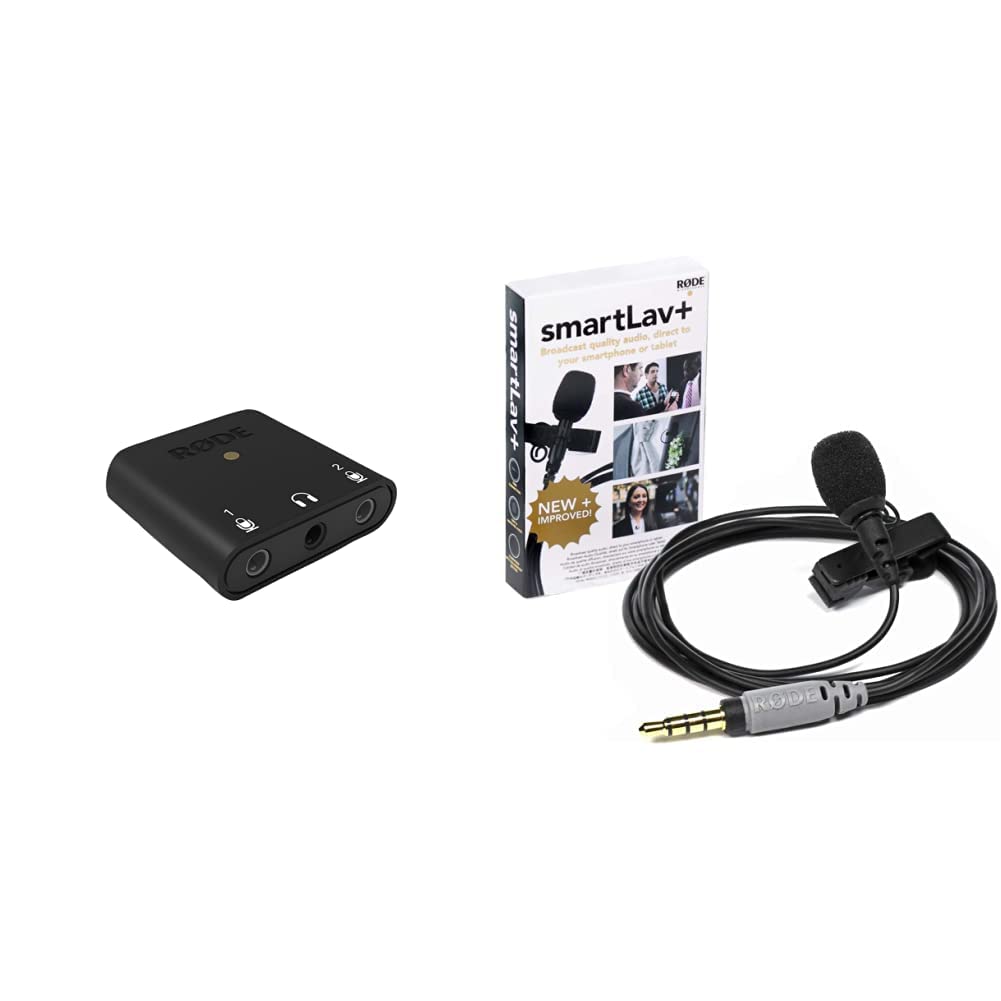 Rode SmartLav+ Omnidirectional Lavalier Microphone with AI-Micro USB Audio Interface for Smartphones - Perfect for Podcasting, Interviews & Video Recording