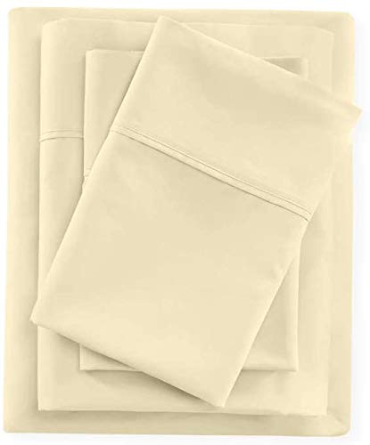 Premium 700 Thread Count Egyptian Giza Cotton 4-Piece Sheet Set - Full Size Bedding in Soft Ivory | Luxurious, Breathable & Durable for Year-Round Comfort | Perfect for Master Bedrooms, Guest Rooms & Airbnb Listings