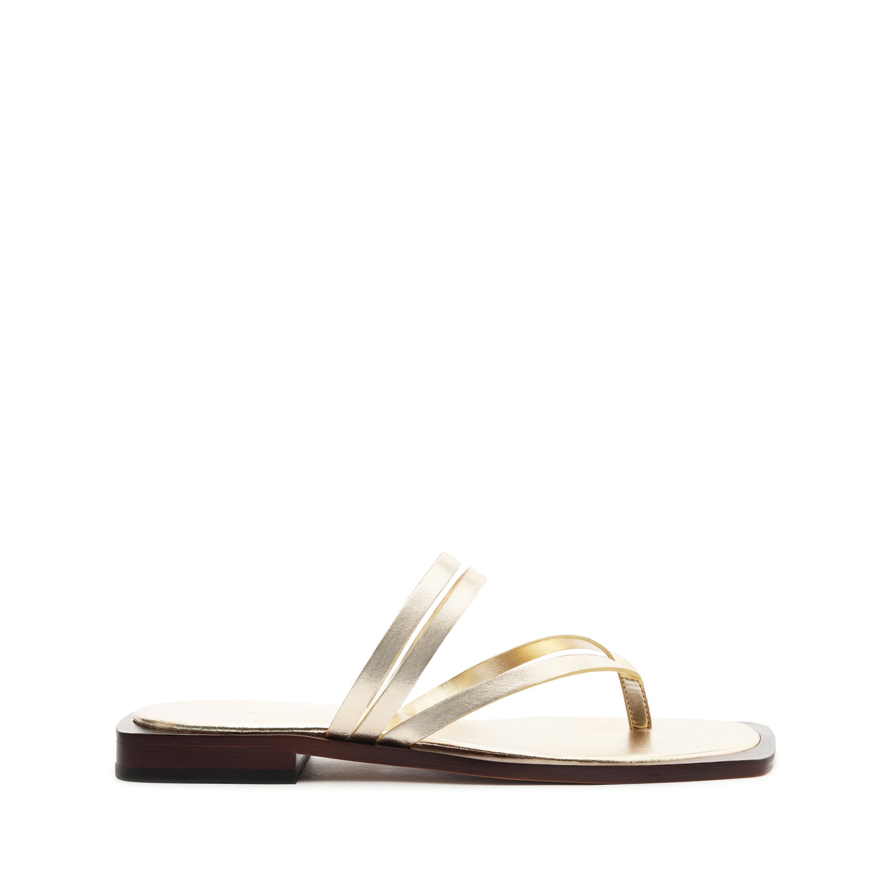 Rania Women's Metallic Leather Flat Sandals - Comfortable Casual Shoes for Summer, Beach, Walking & Vacation