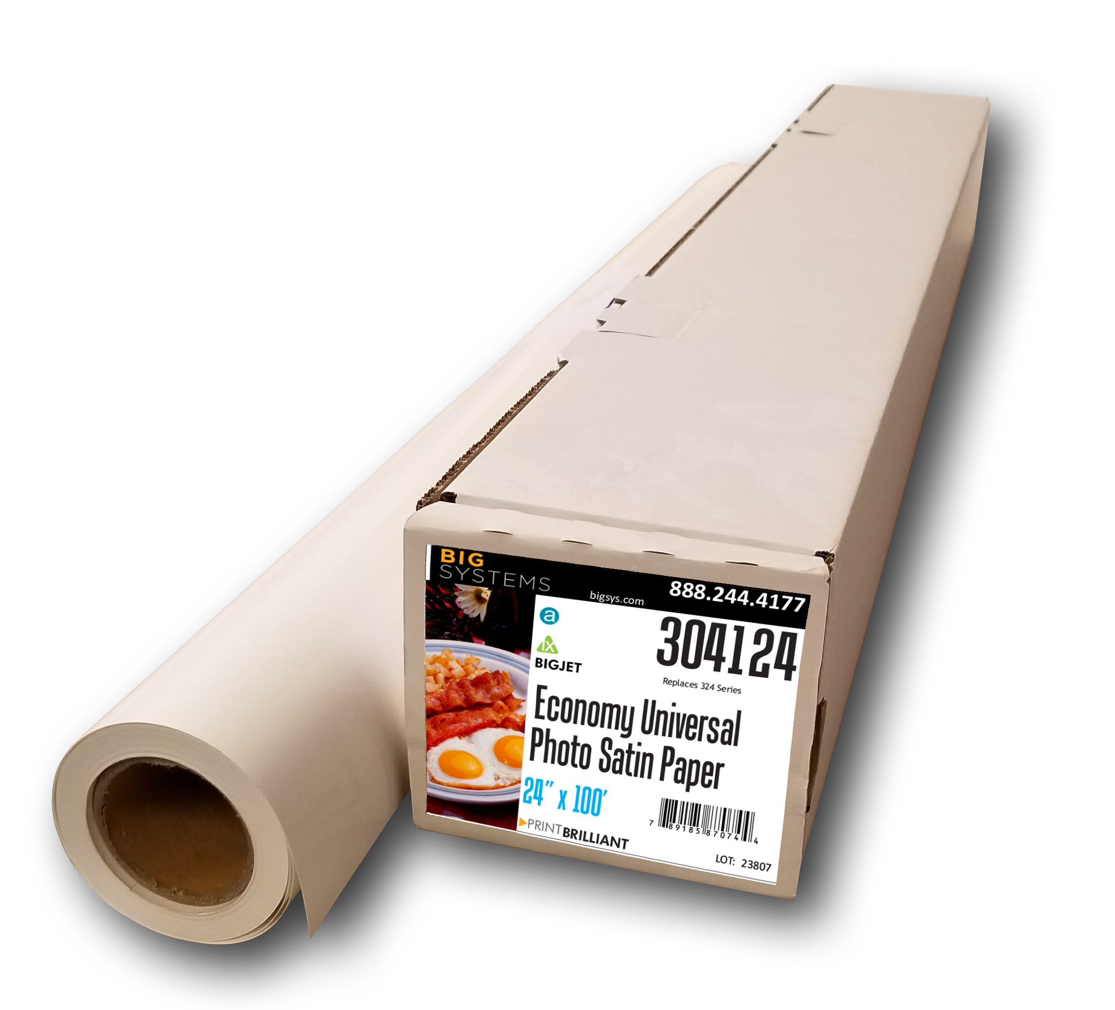 BigJet Aqueous Wide Format Economy Satin Photo Paper Roll - 24