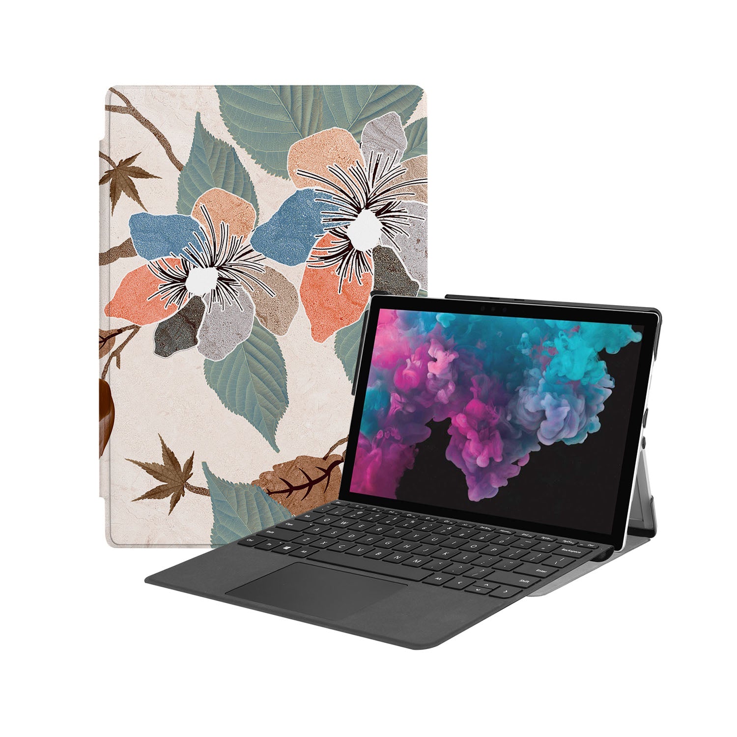 Microsoft Surface Case with Artistic Flower Design - Durable Protective Cover for Surface Pro/Go/Laptop - Perfect for Work, School & Travel