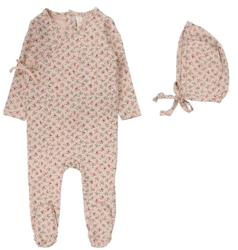 LILETTE BOUQUET Floral Baby Footie Set - 6M 9M Newborn Outfit | Soft Cotton Pajamas for Girls & Boys | Perfect for Photoshoots, Gift Giving & Special Occasions