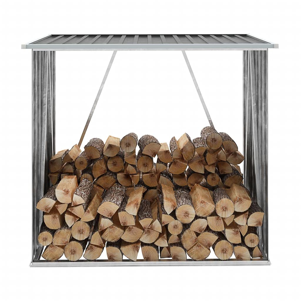 Galvanized Steel Firewood Storage Shed - 64.2