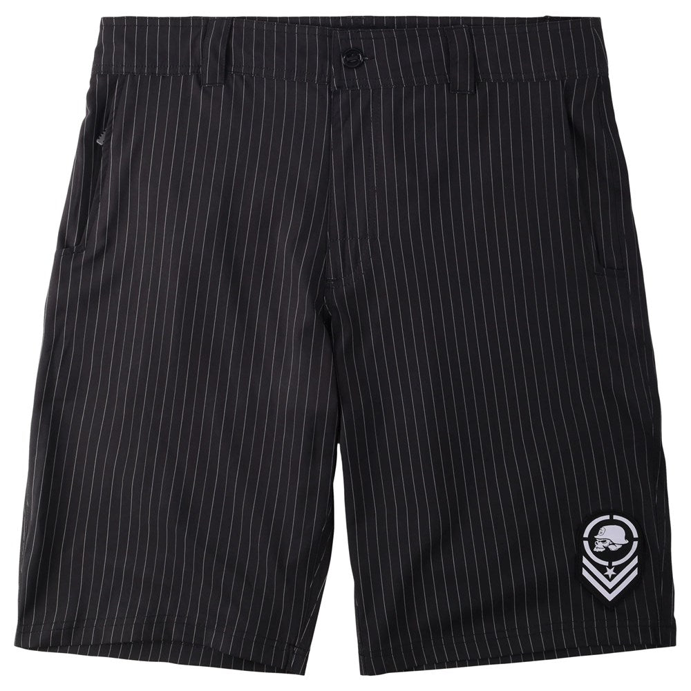 Metal Mulisha Cropped 2 Pinstripe Hybrid Boardshorts - Men's Swim Trunks for Surfing, Beach & Pool - Quick-Dry Comfortable Swimwear