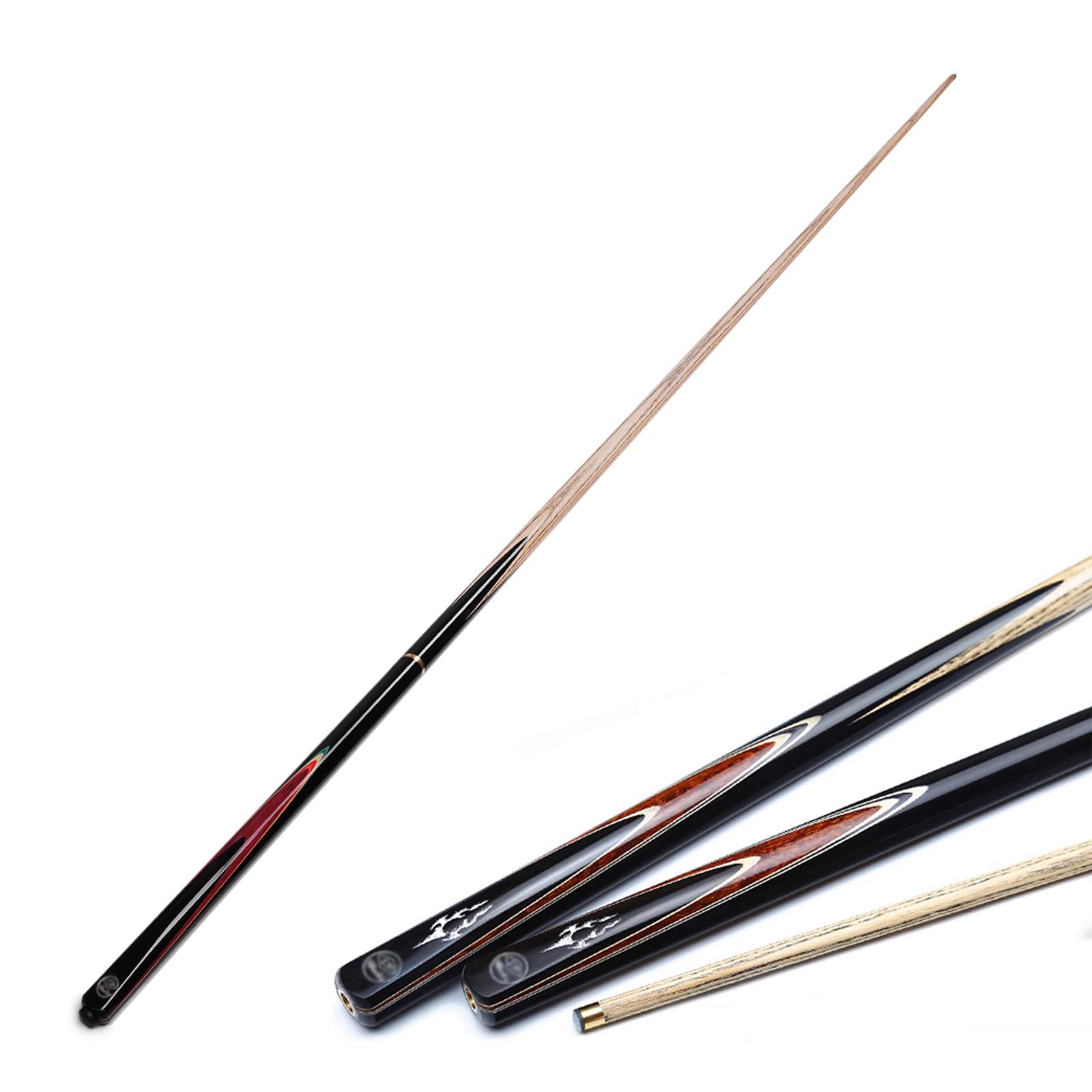 XYNH 3/4 Jointed Pool Cue Stick - 58 Inch/145cm Billiard Cue with 9.5mm/10.2mm Tips, 18oz Weight & Extension Accessories - Perfect Balance for Professional & Recreational Pool Players - Ideal for Home Game Rooms, Bars, and Billiard Tournaments
