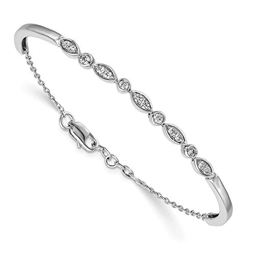 14K White Gold Diamond Bangle Bracelet for Women - Elegant Fine Jewelry Gift for Her | Anniversary, Birthday, Wedding & Special Occasion Present