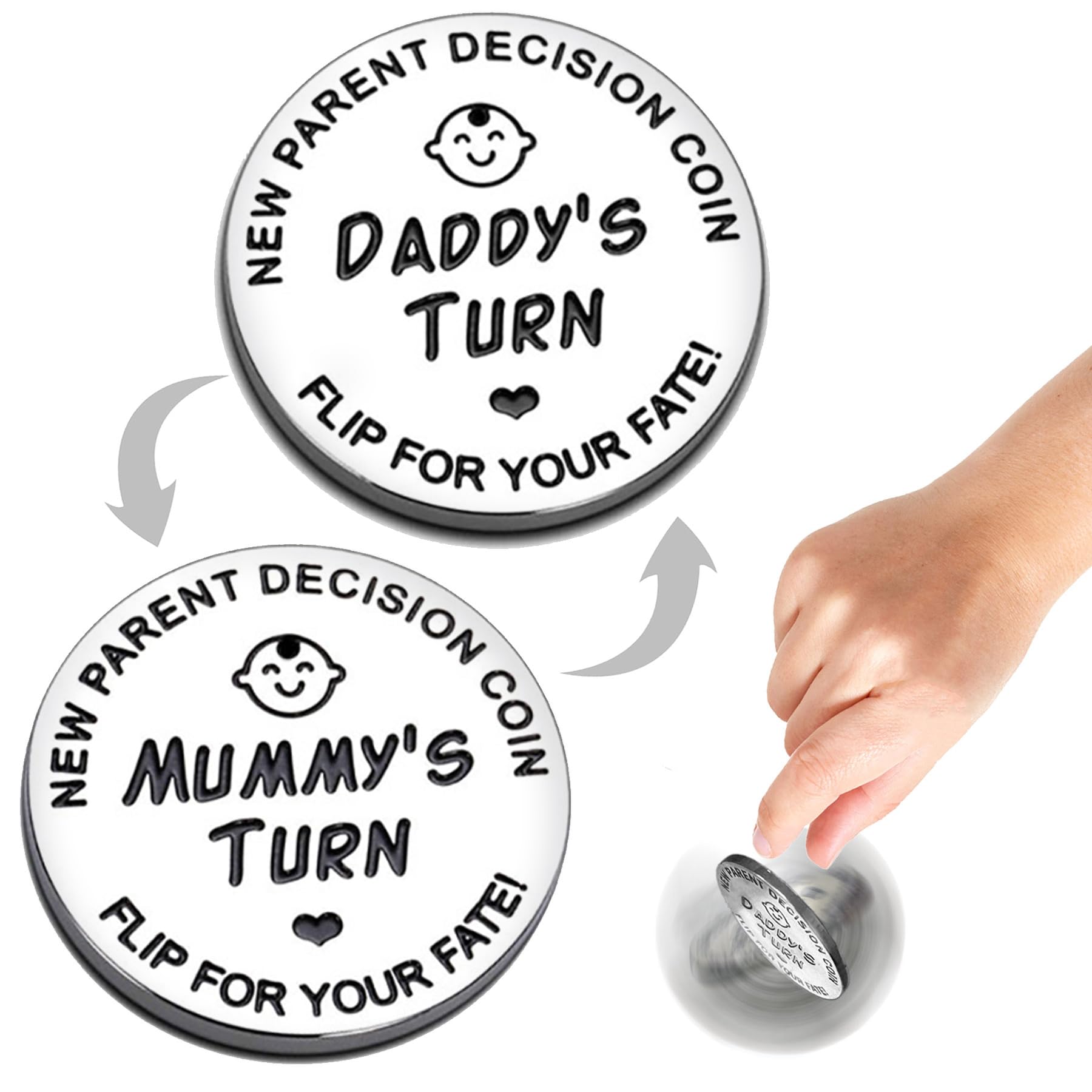 Funny Baby Shower Gifts for New Parents - Decision Coins for Mom & Dad, Postpartum Essentials, Newborn Gifts for Couples, Perfect for Baby Showers, Gender Reveals, and First-Time Parents