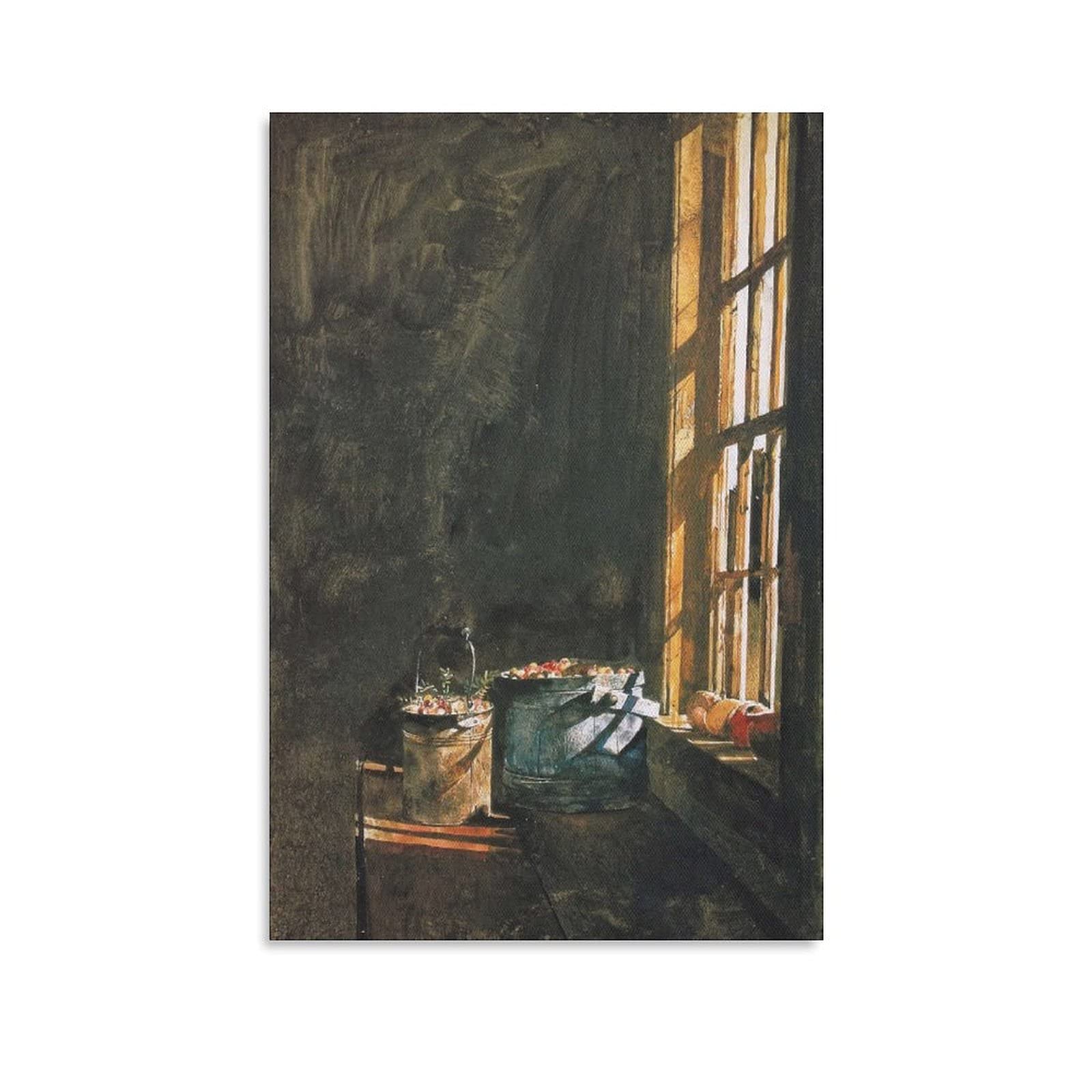 Andrew Wyeth Windy Poplars Canvas Art Print - 8x12 Inches (20x30cm) Wall Decor for Bedroom, Living Room & Office - Perfect Gift for Art Lovers & Home Decor Enthusiasts