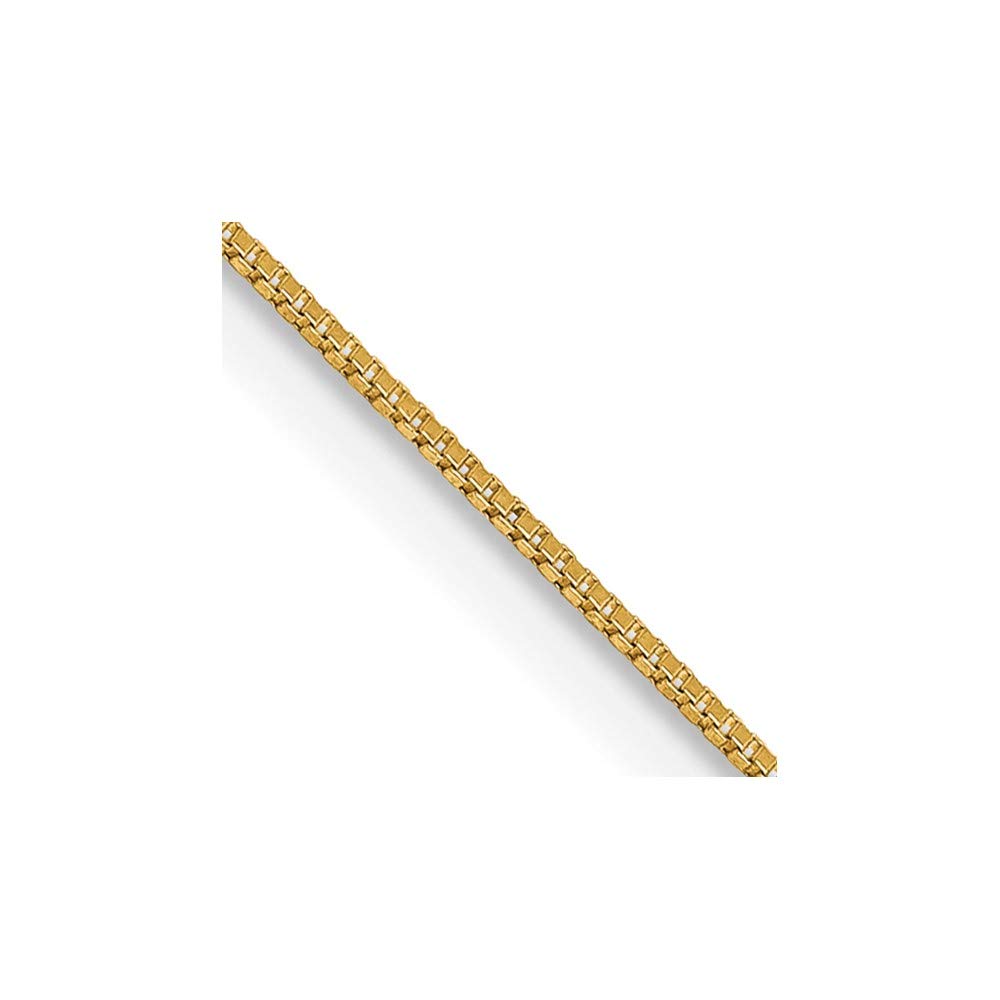 14K Yellow Gold 0.5mm Box Chain Necklace for Women - 16
