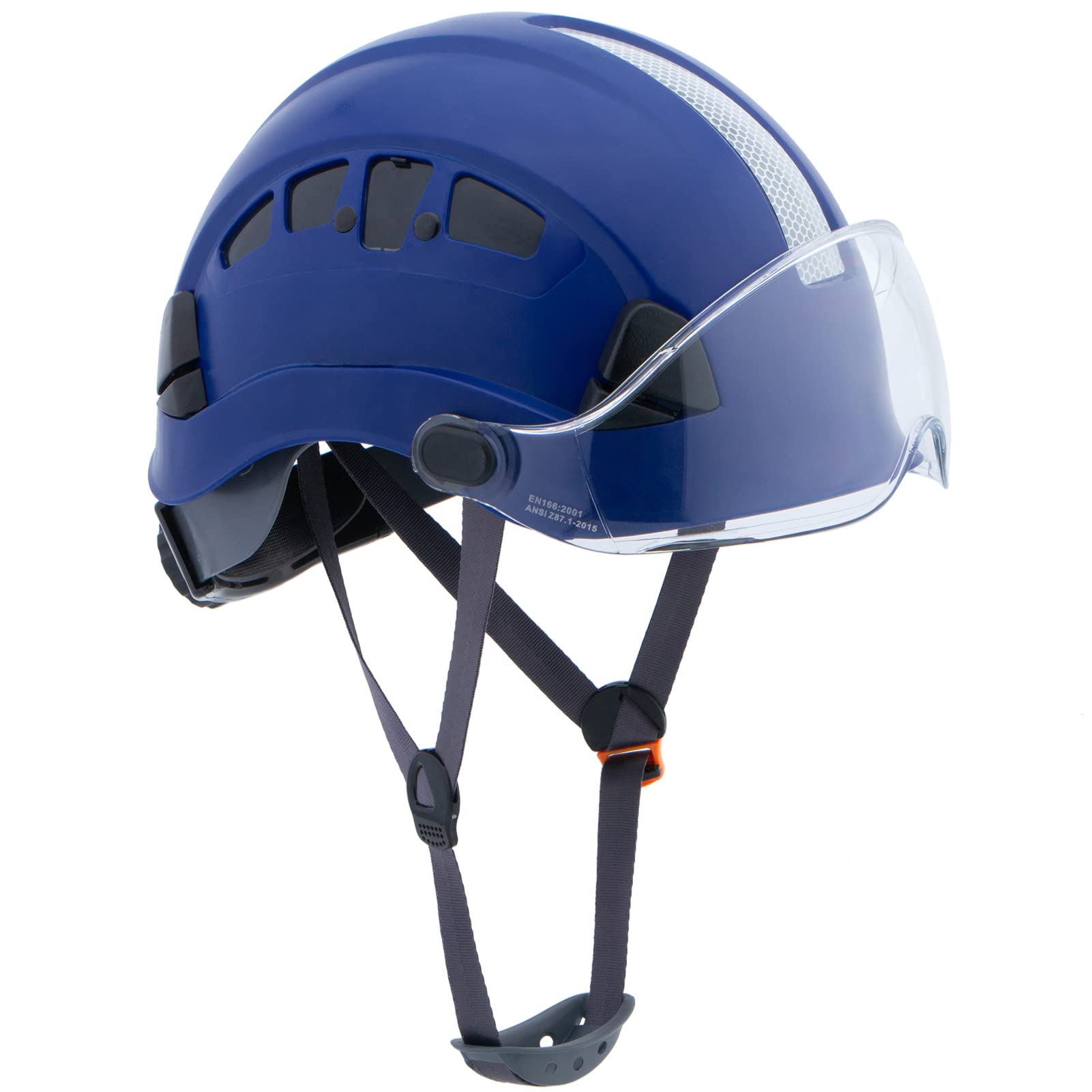 LOHASPRO ANSI Z89.1 & OSHA Approved Vented Hard Hat with Clear Visor & Chin Strap - Construction Safety Helmet for Men, Tree Climbing Arborist Work - Ideal for Construction Sites, Roofing, Landscaping & Outdoor Labor