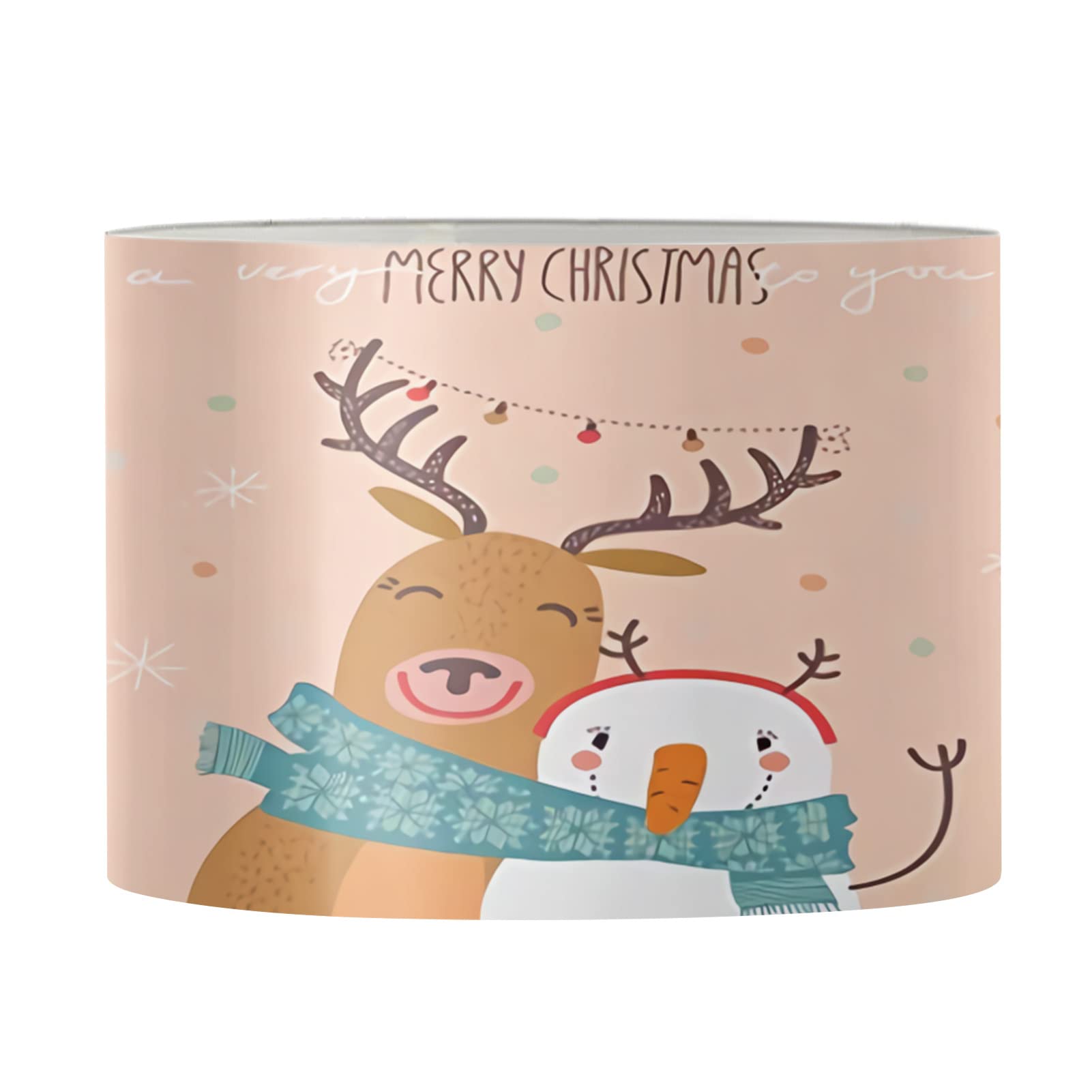 Handmade Christmas Reindeer and Snowman Lamp Shade - Festive Home Decor for Table, Desk & Floor Lamps - 11.2