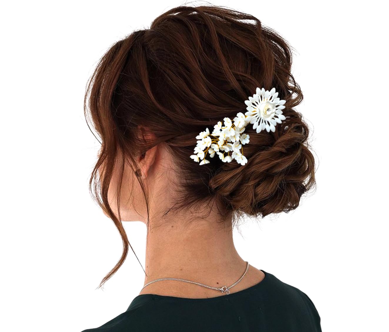 Elegant Hair Flare Comb Slide Hair Pin - Stylish Hair Flower Accessories for Women, Juda Pin 2603 | Perfect for Weddings, Parties & Everyday Wear