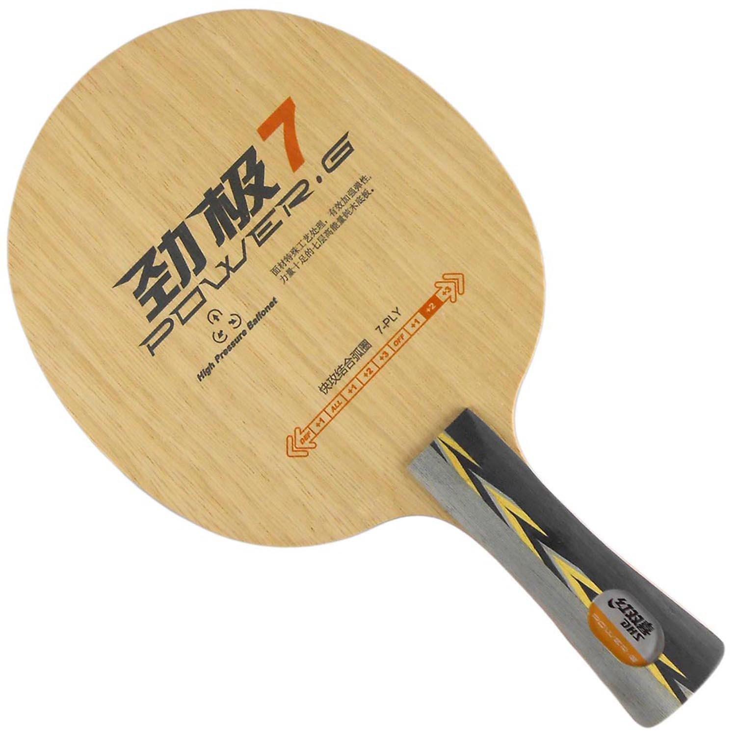 DHS Power G 7 Table Tennis Racket - Professional Shakehand Blade (FL/ST Handle) for Competitive Play & Training