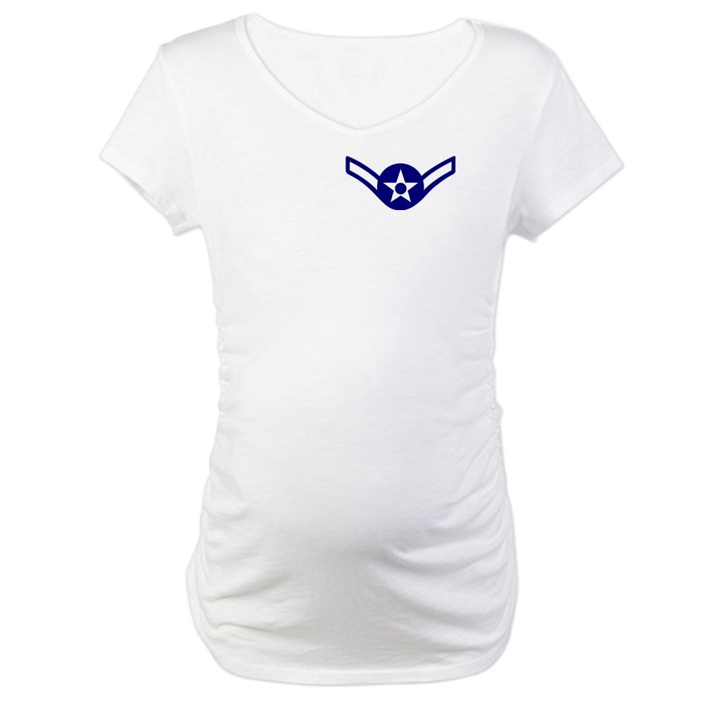 USAF Airman E-2 Maternity T-Shirt - Comfortable Cotton Pregnancy Tee for Military Moms | Perfect for Maternity Photos, Baby Showers & Military Events
