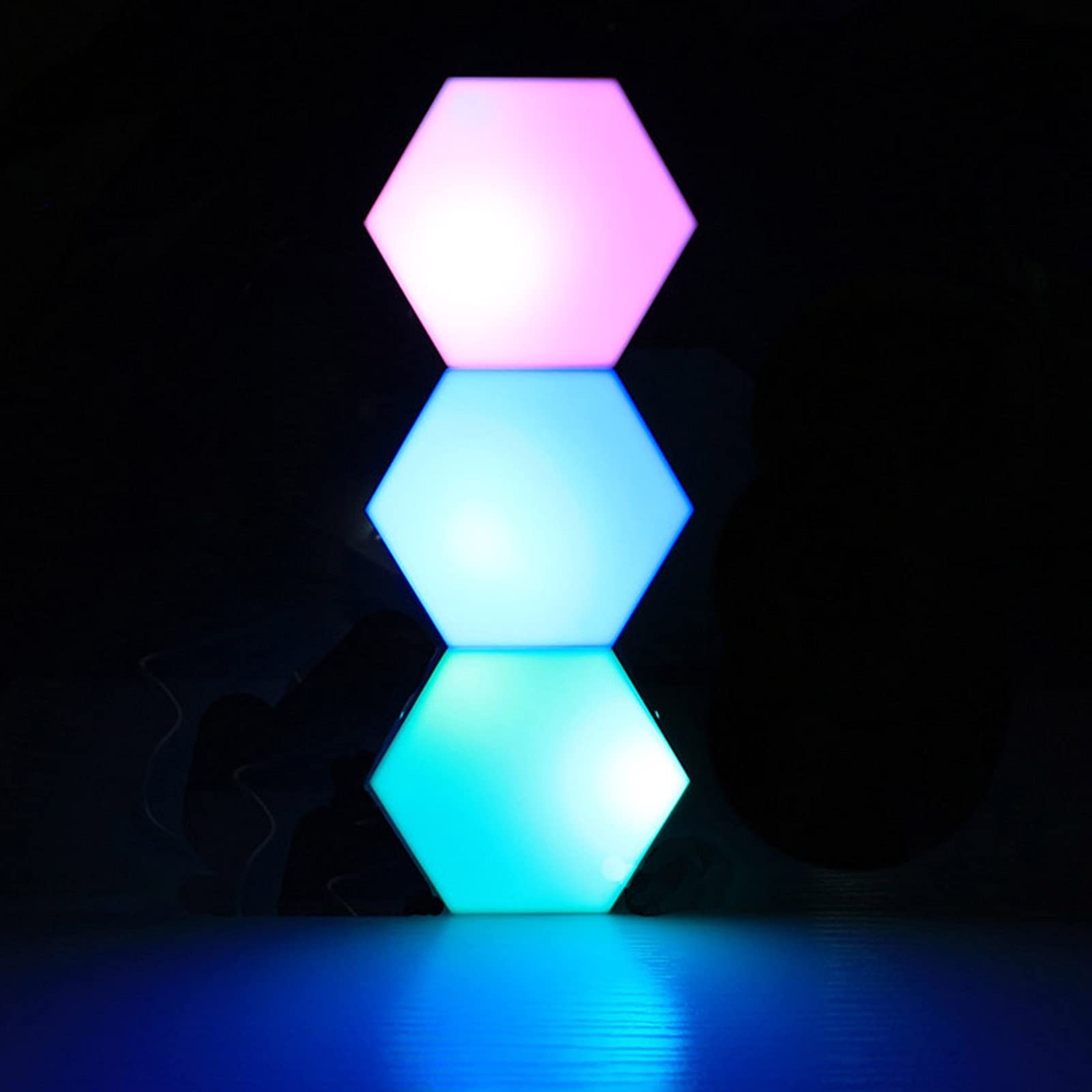 Hexagonal Wall Light with Remote Control - Modular Touch Sensitive LED Night Light for Living Room & Bedroom - Creative Geometry DIY Home Decor - Perfect Gift for Home Lovers (10 Pack) - Ideal for Modern Interior Design, Mood Lighting and Wall Accents