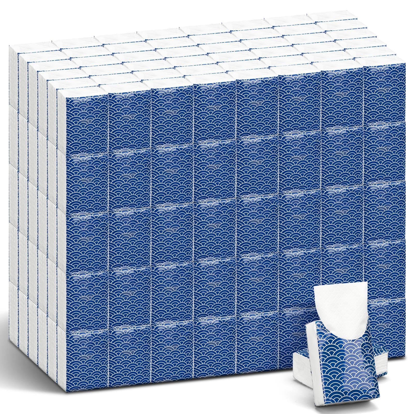 Honoson 200 Pack Travel Tissues Bulk - 2000 Sheet Pocket Size 3-Ply Facial Tissues for Office, Car, School & Daily Use | Portable Mini Tissues for Travel, Gym, Purse & Emergency Kits (Cool)
