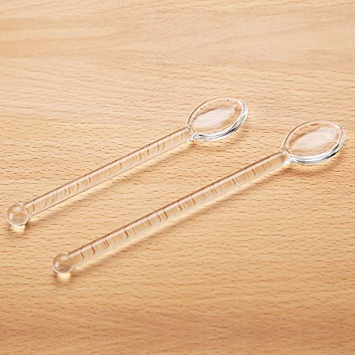 1Pcs Transparent Glass Coffee Spoon with Long Handle - Premium Coffee Scoop for Desserts, Tea & Kitchen Use - Perfect for Measuring Coffee, Sugar & Spices