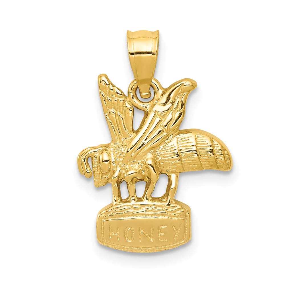 14K Solid Yellow Gold 3D Honey Bee Pendant Charm - Elegant Jewelry Gift for Women, Perfect for Necklaces & Bracelets - Ideal for Birthdays, Anniversaries and Bee Lovers